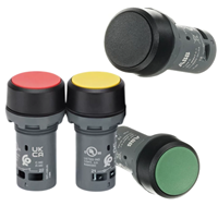 Interruptor de Botón Pulsador de Plástico, Combinación 1NO 1A 125V IP40, Sin Iluminación, Control Industrial, Terminal de Tornillo