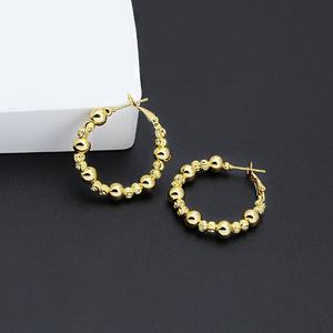 Boucles d'oreilles créoles tendance JXX pour femme, en laiton plaqué or 24 carats, petites, élégantes, idéales pour mariages, fêtes et cadeaux - Product Image 4
