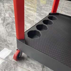 Chariot de lavage de <span class=keywords><strong>voiture</strong></span> à 3 niveaux amovible |   Panneau perforé et crochets - Pour ranger d'autres outils de nettoyage automobile - Product Image 5