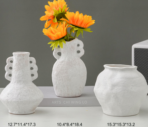 White Pattern Ornament Ceramic Flower <b>Vase</b> Large <b>Vase</b> Simple Ceramic <b>Vases</b> for Home Decor - Product Image 6