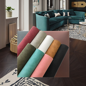 نسيج جلد مدبوغ صناعي ناعم من البوليستر للمواسم الأربعة مخصص للوزن الثقيل ، جاكيت للمواسم الأربعة ، نسيج منسوج ، غزل عادي مصبوغ - Product Image 2