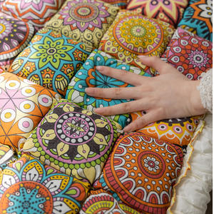 High-End New Bohemian Print 100% Baumwolle Umwelt freundliches Hundes ofa kissen Ganzjahres-rutsch feste Universal-Sitzkissen-Haustier matte - Product Image 3