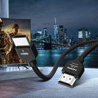 Câble HDMI Premium 4K Ultra Fin 2.0b 18 Gbps 4K 2160p 1080p HDR 48 bits Couleurs Profondes ARC Nickelé pour Moniteur