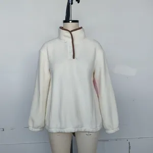 Düz boyalı beyaz pamuk kadife yaka özel polar sıcak kısa ceket Parkas Para Mujer