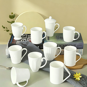 Mug à café en porcelaine fine blanche avec logo personnalisé 13oz pour cadeau d'entreprise, événement d'entreprise, promotion - Product Image 2