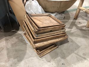 Assiette en bois recyclé en bois d'orme naturel antique - Product Image 4