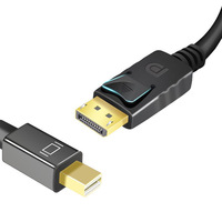 Haute qualité 1.8m Mini DisplayPort (DP) câble DP 4K 60Hz noir PVC veste Compatible HDMI haut-parleur caméra HDTV moniteur ordinateur