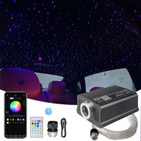 Kit de plafonnier LED Premium pour voiture, 2m, 600 étoiles, avec télécommande APP, RGBW, fibres optiques, décoration intérieure sans fil
