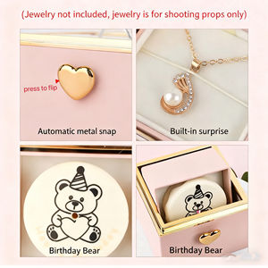 Muses Jewels Nouveau style Cadeau de la Saint-Valentin Boîte à bijoux rotative cachée Petit ours magique <span class=keywords><strong>Bague</strong></span> Collier tendance Boîte à gâteau - Product Image 3