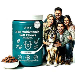 Integratori Multivitaminici Personalizzati 21-in-1 per Cani, Supporto per Pelle, Pelo, Intestino e Cuore, 90 Compresse, Etichetta Privata OEM - Product Image 1