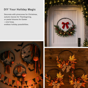 Aros de Hierro Hechos a Mano para Manualidades, Atrapasueños de Macramé, Centros de Mesa Florales, Aros Circulares para Bodas, Coronas DIY - Product Image 4