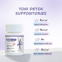 Yoni Pops OEM, poudre naturelle biologique à base de plantes, vente en gros, détox vaginale, capsules gynécologiques, suppositoires à l'acide borique, vagin