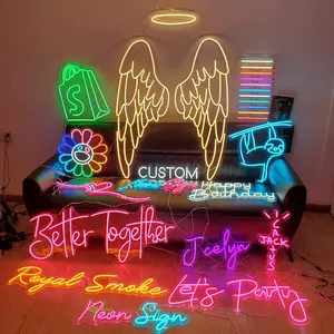 Insegna al Neon personalizzata fatta a mano di spedizione gratuita personalizzata Led Neon Light Wall Hanging cartello pubblicitario decorazione della festa nuziale