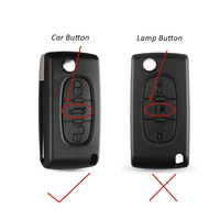 Télécommande de remplacement à 3 boutons avec support de pile à rainure CE0536 pour clé de voiture Peugeot 107 207 307 407 607 208 308 408