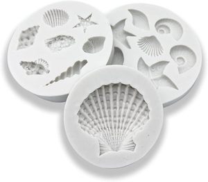 Moldes de Silicona para Hornear con Tema Marino de 3 Piezas (Concha Marina para Coral) - Grado Alimenticio para Hacer Pasteles y Dulces - Product Image 3