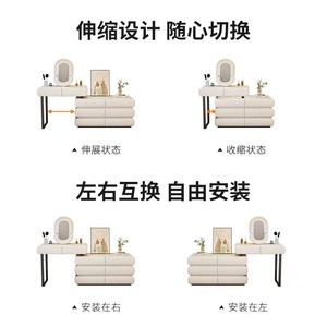 Coiffeuse moderne rose avec miroir LED et piédestal, table de maquillage pour chambre à coucher - Product Image 6
