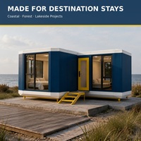 Maison capsule spatiale entièrement en aluminium, préfabriquée en forme de T, pour hôtel de villégiature et hébergement de glamping