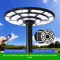 Farola Solar Integrada UFO con LED de Alta Luminosidad, Lámpara de Paisaje con Control Remoto para Plaza Comunitaria, Parque, Patio y Carretera