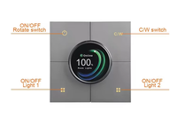 Interrupteur mural intelligent UEMON 86x86mm, écran tactile sans fil avec variateur d'intensité, commande par application et vocale, compatible Alexa et Google Home