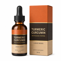 Formula Kunyit Kurkumin OEM 50ml Rasa Jeruk dengan Lesitin Bunga Matahari untuk Kesehatan Sistemik Bioavailabel ODM Grosir