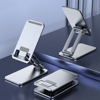 Soporte Giratorio de Aleación de Aluminio para Tablet y Teléfono, Base Antideslizante Estable, Altura Ajustable, Multiángulo, Flexible y Portátil