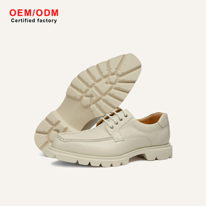 Chaussures Derby pour hommes en cuir pleine fleur italien vieilli, style britannique, à semelle épaisse, polyvalentes, pour affaires et décontracté - Product Image 2