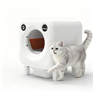 Litière multi-animaux pour chats, distributeur automatique, capacité 65L, autonettoyante intelligente, écologique, articles ménagers - Product Image 1