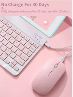 2024 Ultra-mince 10 pouces Rechargeable rvb rétro-éclairé sans fil pour Bluetooth clavier souris Combo USB 104 touches pour appareils mobiles