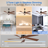 Ventilateur de plafond noir et or de 65 pouces avec 6 vitesses réglables, technologie d'économie d'énergie et éclairage LED pour un confort résidentiel