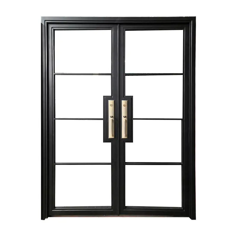 Personalização venda quente nova porta de aço com ferro forjado entrada janela porta grelha design de alta qualidade preço de fábrica