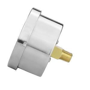 Customized diaphragm pressure <b>gauge</b> YE60Z with zero-adjustment <b>thread</b>, 1/4 axial edgeless stainless steel housing, micro - Product Image 1