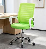 Chaise de bureau moderne personnalisée pivotante avec support lombaire, dossier mi-haut en tissu, ergonomique, entièrement en maille, hauteur réglable, pour chambre à coucher