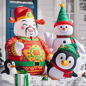 Vente en gros d'arbre de Noël intérieur/extérieur Père Noël gonflable publicitaire illuminé géant fourni en usine pour les vacances - Product Image 3