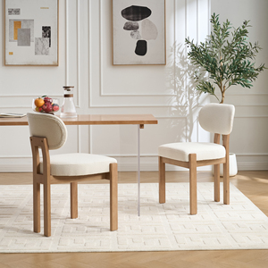 OE HOME Ensemble de 2 chaises de salle à manger en bois, modernes, convertibles, avec revêtement en tissu écologique, pieds en bois massif, pour la maison - Product Image 3