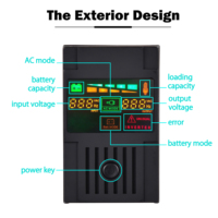 Tower Line Interactive Simulated Sine Wave Ups 1200VA 12V LEM Display Backup Uninterruptible Power Supply untuk Router dan Rumah