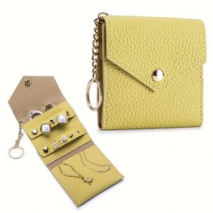 Small Pu Leather Organizer <b>Bag</b> Foldable <b>Travel</b> Pouch Jewelry <b>Storage</b> for Earrings Bracelets Rings Necklace - Product Image 6