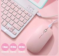 Set Keyboard dan Mouse Nirkabel USB BT Mini Tipis Model Terpisah Baru untuk iPad untuk Samsung untuk Tablet PC