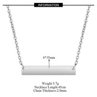 Collier en acier titane sept perles pour femmes à la mode BAR Long pendentif bande horizontale perle plaque lumineuse en acier inoxydable bricolage