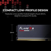 Flare Series DDR5 RAM 32GB (2x16GB) 6400MT/s CL32-39-39-102 1.40V Server Memory UDIMM Matte Black
