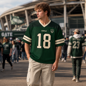 Maillot de football vintage à empiècements en mesh sur les épaules, logo personnalisé, numéro, chemise rétro pour fans de sport, respirant, confortable, unisexe, sans manches - Product Image 1