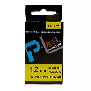 PUTY cartuccia a nastro per etichette compatibile nero su giallo da 12mm XR-12YW per stampanti per etichette Casio KL-780 - Product Image 3