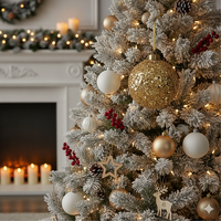 Ornement de Noël personnalisé en verre à suspendre, boule de Noël de luxe entièrement recouverte de paillettes, décoration de fête moderne scintillante couleur or champagne