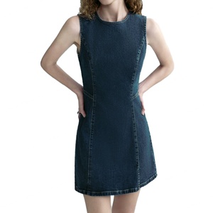 Vestido de Mezclilla de Verano al por Mayor, Nuevo y a la Moda, para Mujer, Sin Mangas, Corte Ajustado, Estilo Vintage - Product Image 2