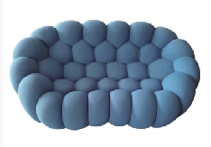 モダンなセクショナルソファアームチェア、フットボールデザイン、長方形、リビングルーム、ホテル、ファブリック、スポンジ入り家具、バブルチェアセット - Product Image 4