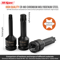 Juego de llaves de impacto Torx de 10 piezas de 1/2 pulgada de Cr-Mo, listo para OEM y ODM, con mango de trinquete y estuche rígido, incluye tamaños de puntas T25 a T60