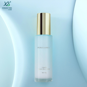 Botol pompa kaca datar 30ml, Set perawatan kulit kunyit ramah lingkungan 50ml 100ml 120ml untuk perawatan kulit - Product Image 5