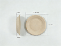 Assiette en papier ronde jetable, biodégradable, écologique, pour le camping et les fêtes