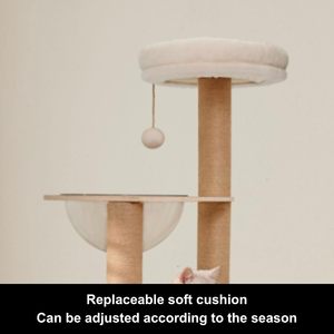 Wooden <b>Cat</b> Tree for <b>Large</b> Big <b>Cat</b> Tower with Condo Cozy <b>Cat</b> Plush Perches <b>Scratching</b> <b>Posts</b> and Climbing Activity - Product Image 6
