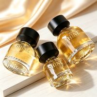Flacon de parfum élégant et transparent de qualité supérieure, 30 ml, 50 ml, 100 ml, flacon en verre vide avec pulvérisateur à pompe et impression sérigraphique, bouchon noir