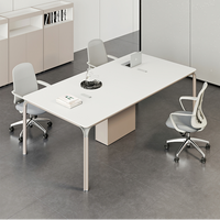 Bureau de direction moderne de luxe sur mesure, table de conférence rectangulaire en bois pour 6 à 8 personnes, pour salle de réunion de bureau
